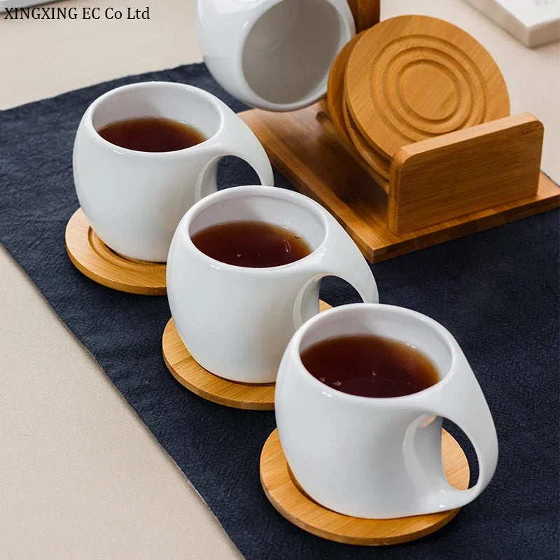 Bamboo Holder Cup & Coaster Set