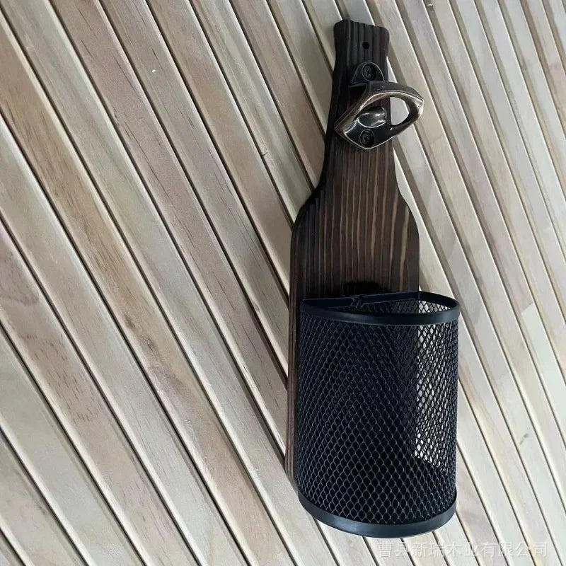 Wooden Wall Mounted Beer Bottle Opener