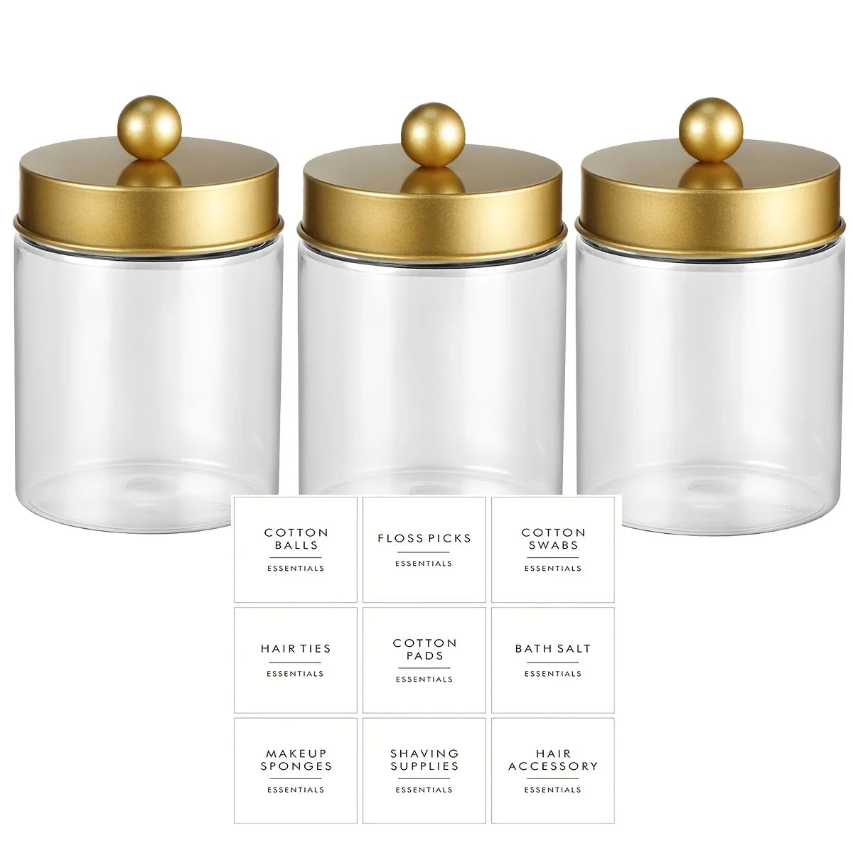 Gold Essential Holders With Labels