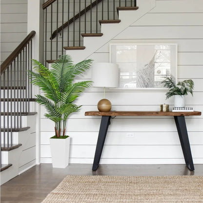 5' Artificial Palm Tree with White Tall Planter