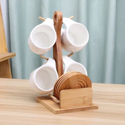 Bamboo Holder Cup & Coaster Set