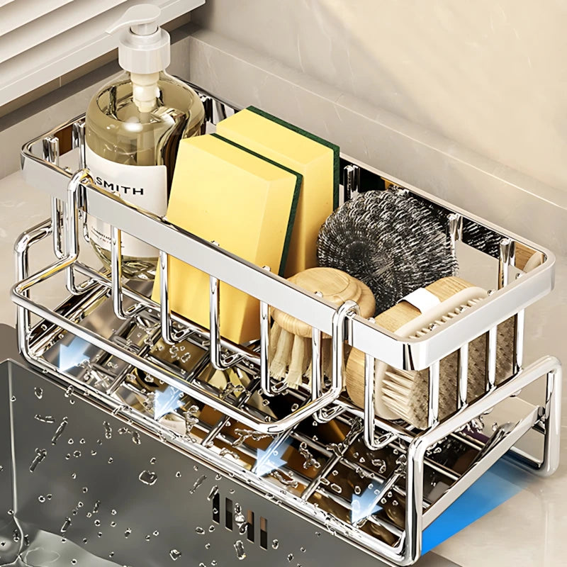 Stainless Steel Draining Kitchen Sink Organizer