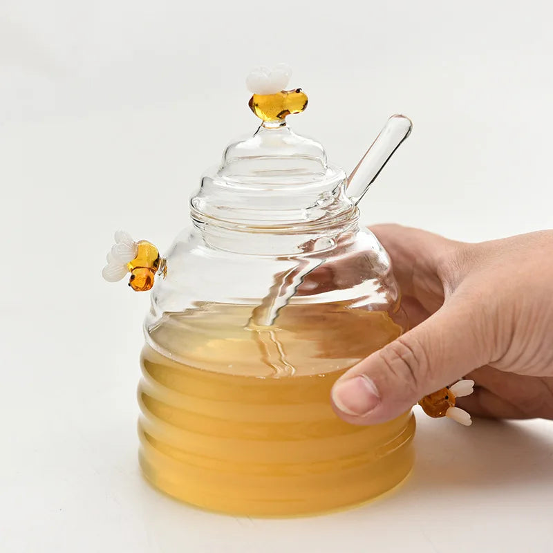 Glass Honey Jar with Dipper
