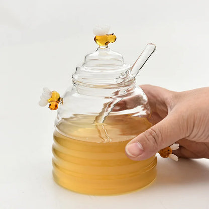 Glass Honey Jar with Dipper