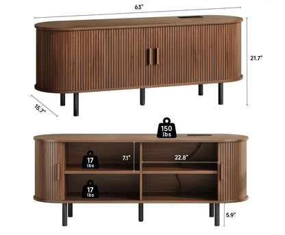 Modern Elegant TV Stand with Power Outlets