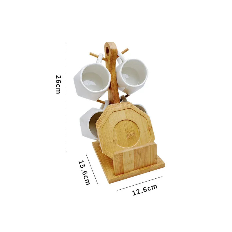 Bamboo Holder Cup & Coaster Set
