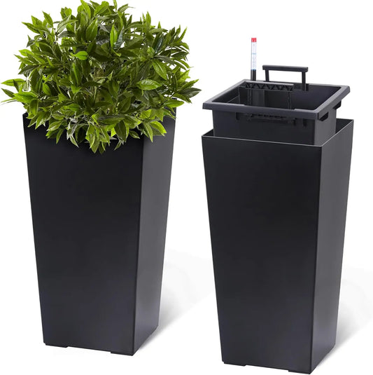 Tall Self-Watering Planter Set (Set of 2)