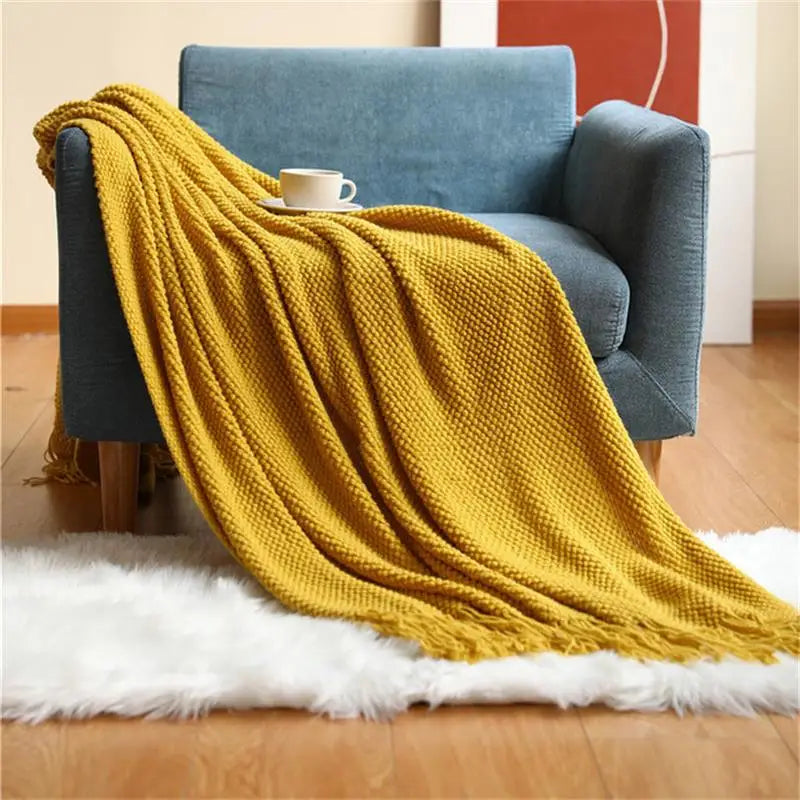 Decorative Knitted Throw Blanket