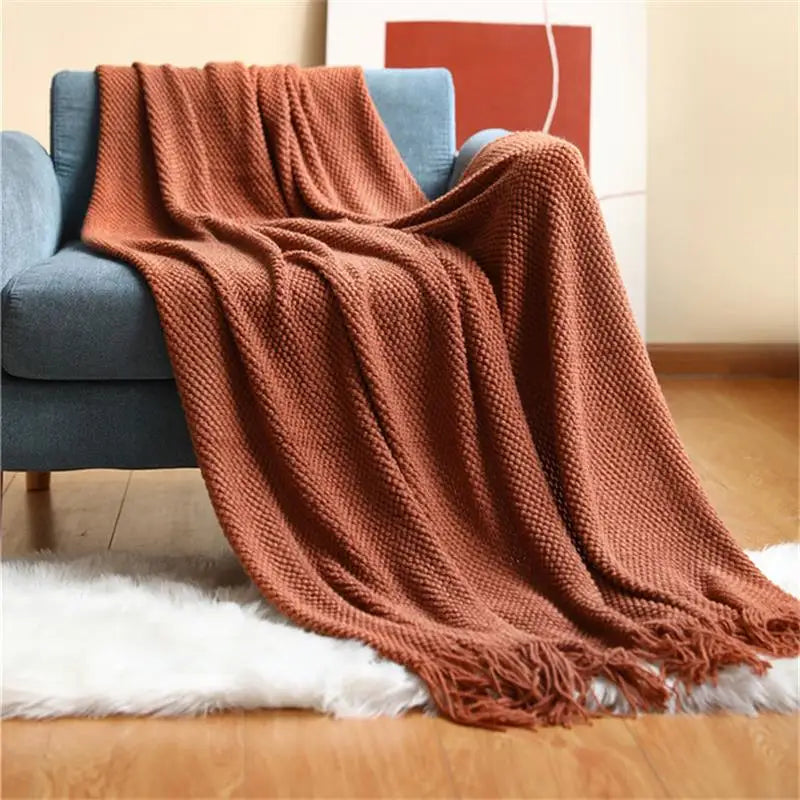 Decorative Knitted Throw Blanket