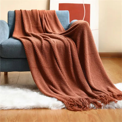 Decorative Knitted Throw Blanket