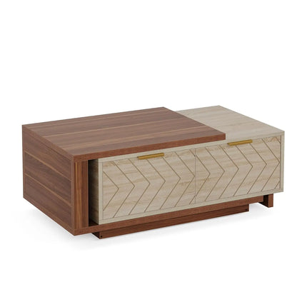 Length Adjustable Dual-Tone Coffee Table