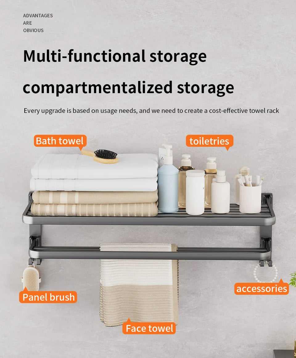 Folding Towel Holder With Hook