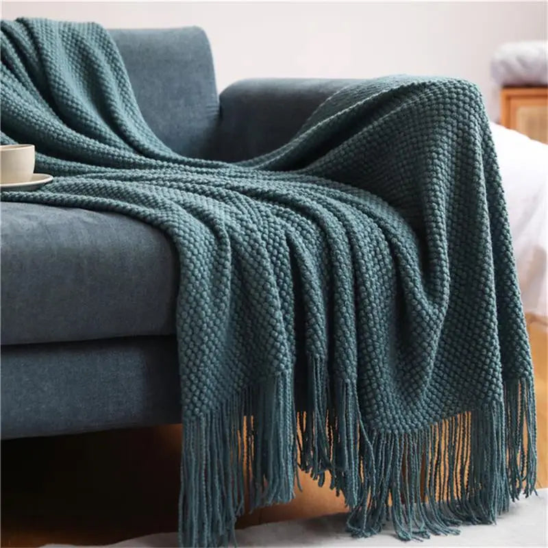 Decorative Knitted Throw Blanket