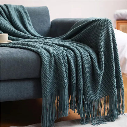 Decorative Knitted Throw Blanket