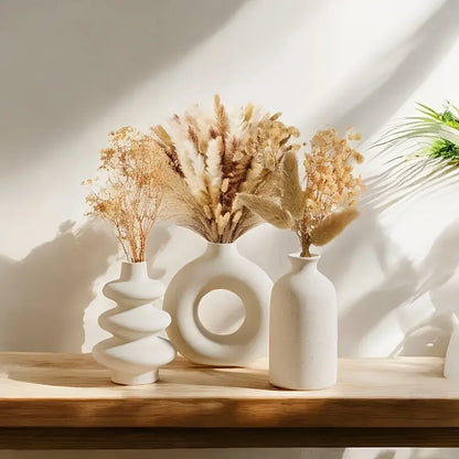 Set of 3 Ceramic Bohemian Vases