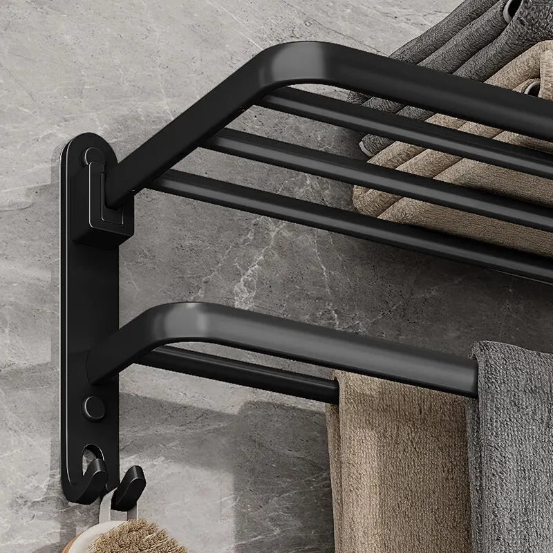 Folding Towel Holder With Hook