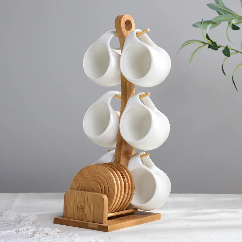 Bamboo Holder Cup & Coaster Set