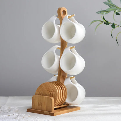 Bamboo Holder Cup & Coaster Set