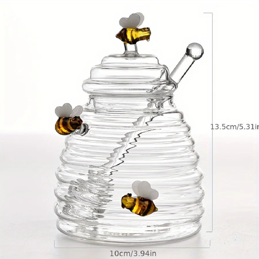 Glass Honey Jar with Dipper