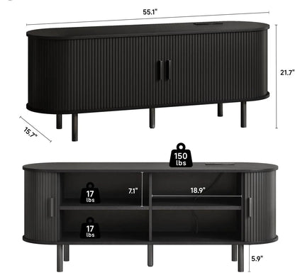 Modern Elegant TV Stand with Power Outlets