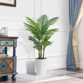 5' Artificial Palm Tree with White Tall Planter