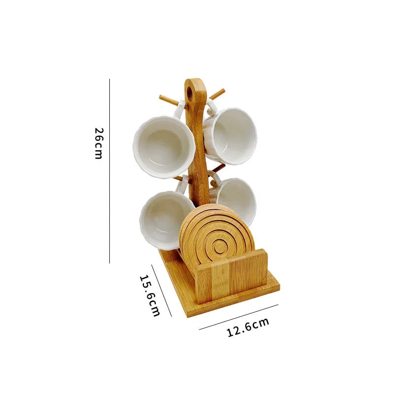 Bamboo Holder Cup & Coaster Set