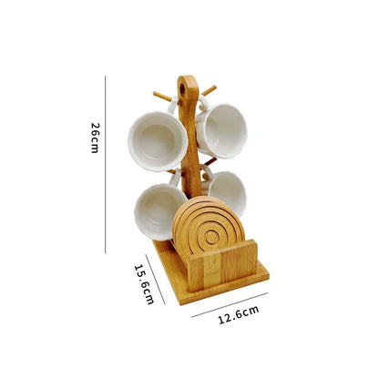 Bamboo Holder Cup & Coaster Set