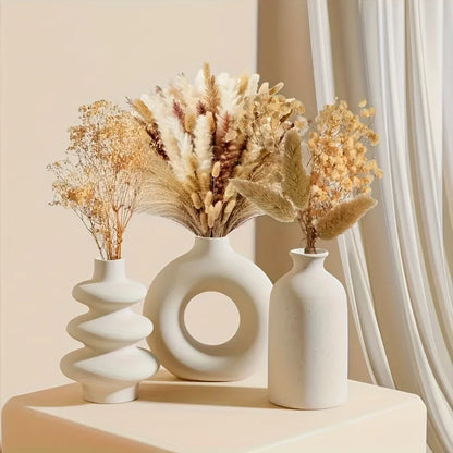 Set of 3 Ceramic Bohemian Vases