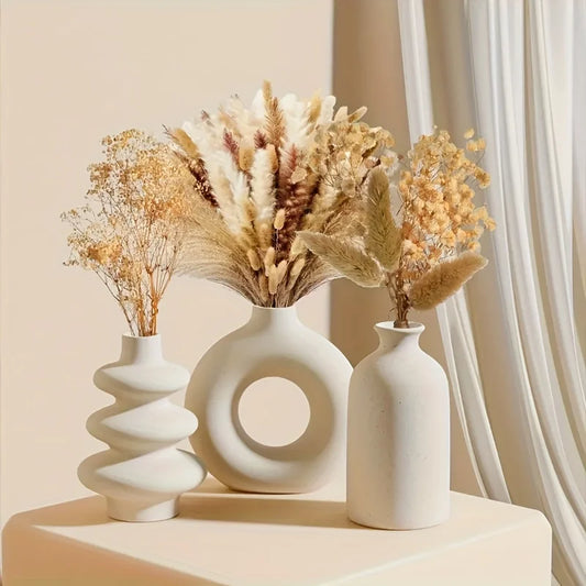 Set of 3 Ceramic Bohemian Vases
