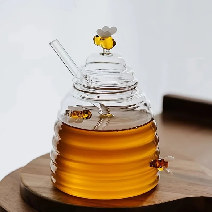 Glass Honey Jar with Dipper