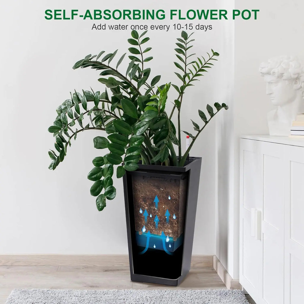 Tall Self-Watering Planter Set (Set of 2)
