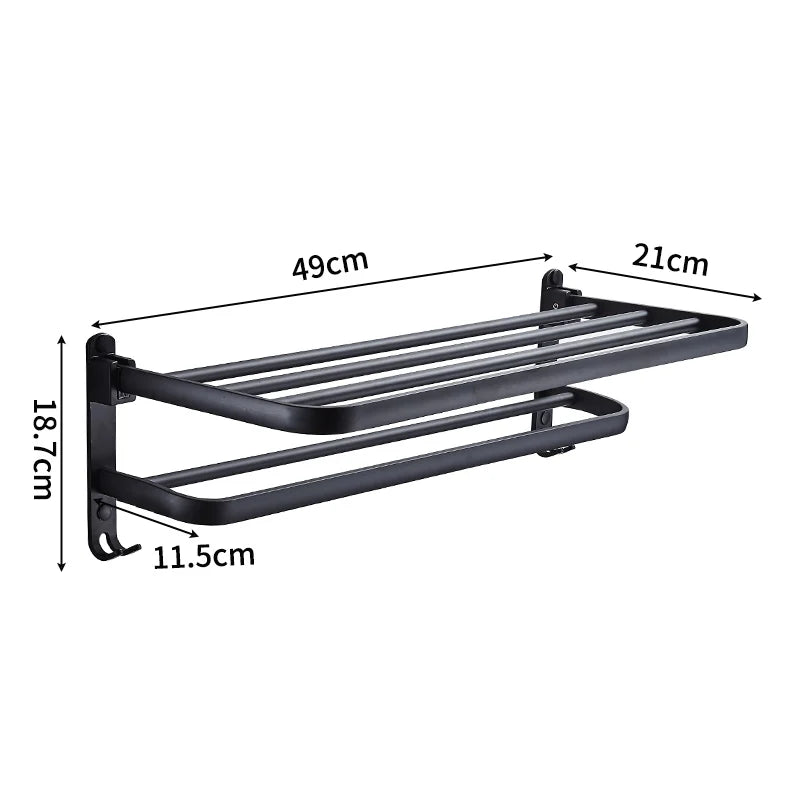 Folding Towel Holder With Hook