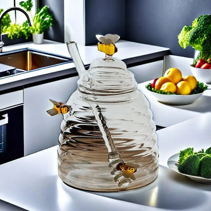 Glass Honey Jar with Dipper
