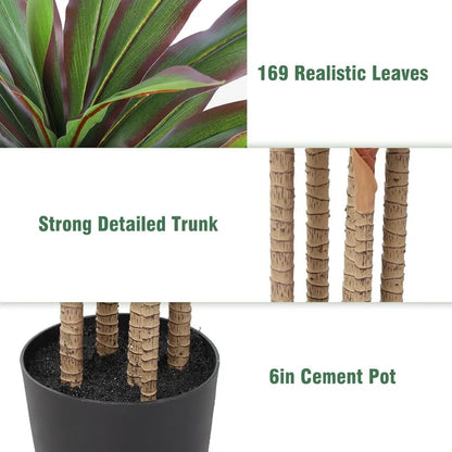 Artificial Dracaena Realistic Indoor Plant