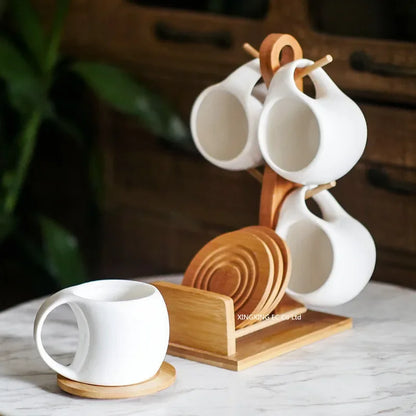 Bamboo Holder Cup & Coaster Set