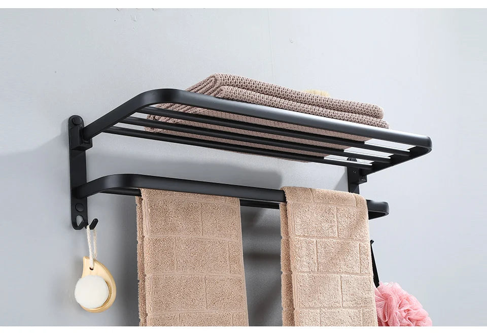 Folding Towel Holder With Hook