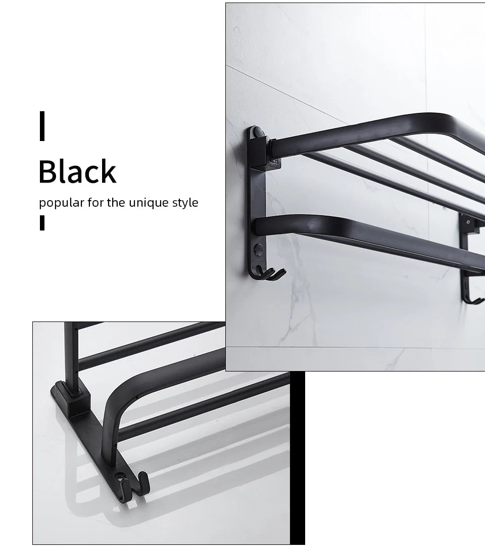 Folding Towel Holder With Hook