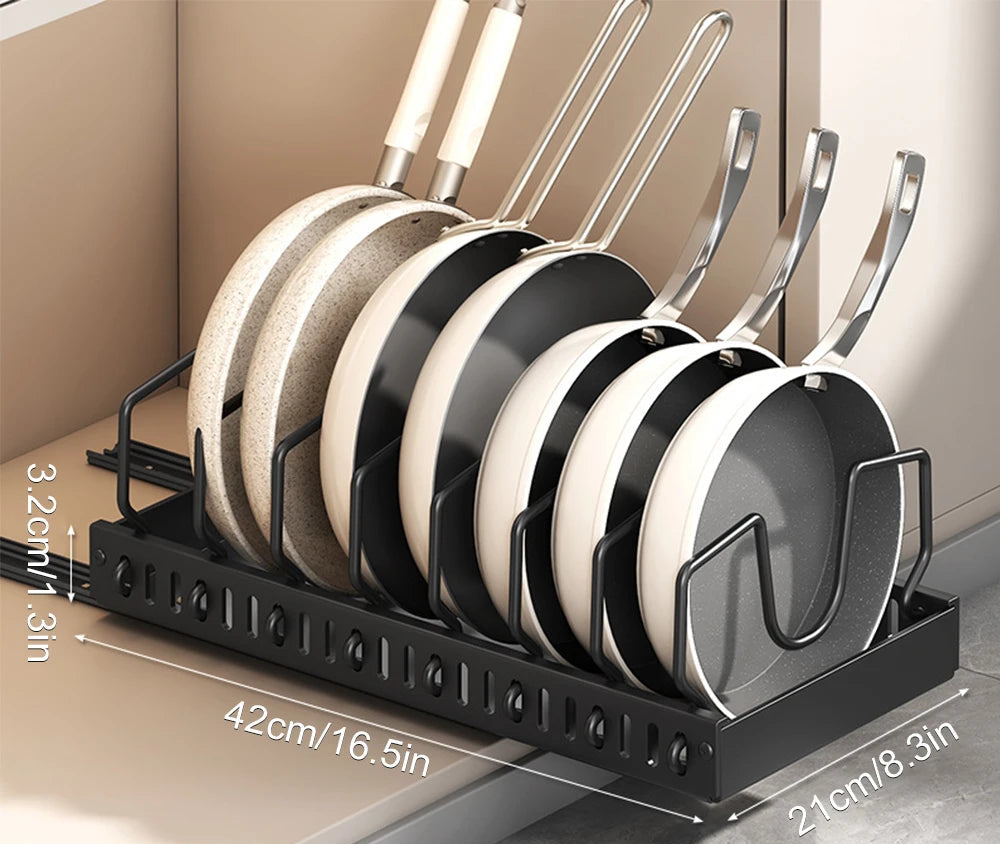 Steel Under Cabinet Pull-Out Pots and Pans Organizer