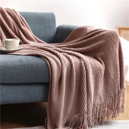 Decorative Knitted Throw Blanket