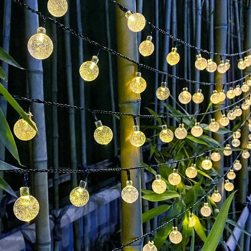 Outdoor Crystal Ball LED String Lights