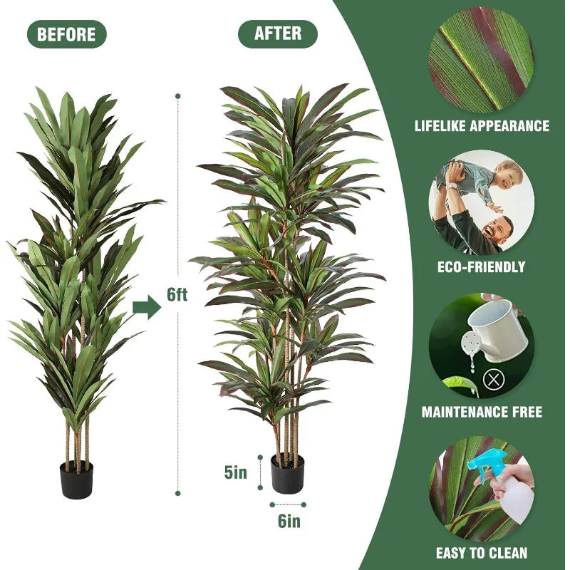 Artificial Dracaena Realistic Indoor Plant