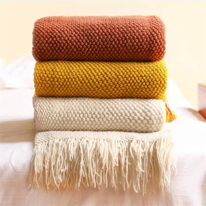 Decorative Knitted Throw Blanket