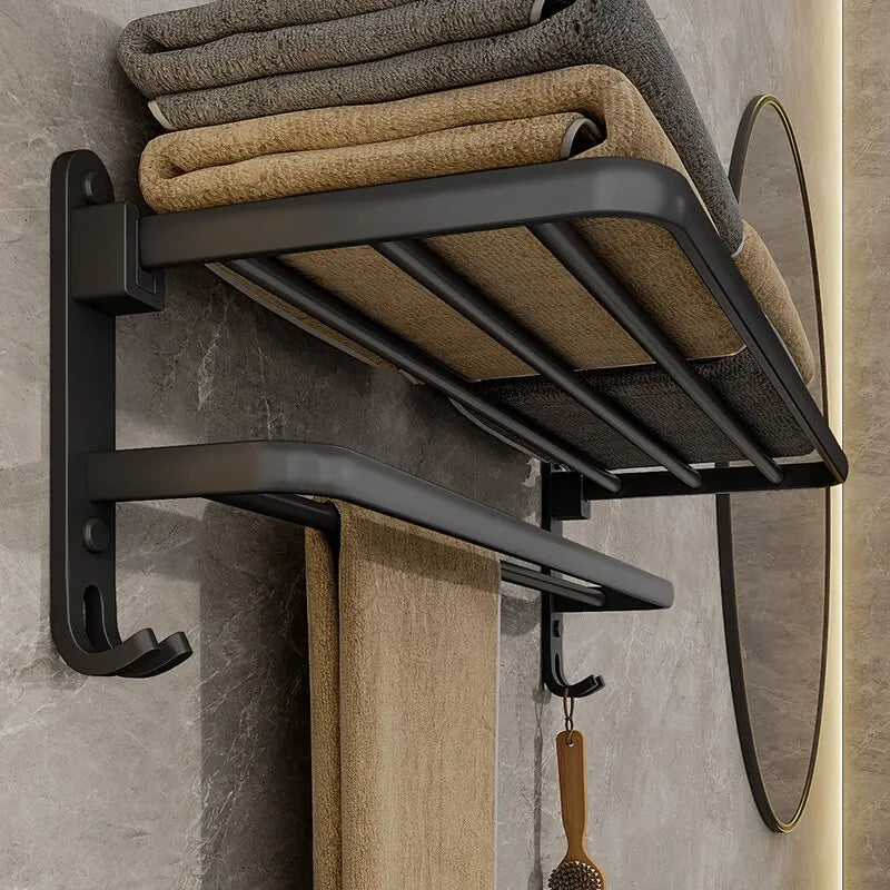 Folding Towel Holder With Hook