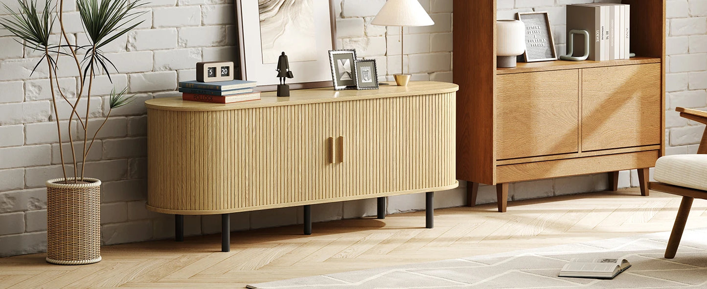 Modern Elegant TV Stand with Power Outlets