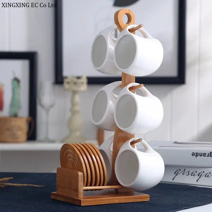 Bamboo Holder Cup & Coaster Set