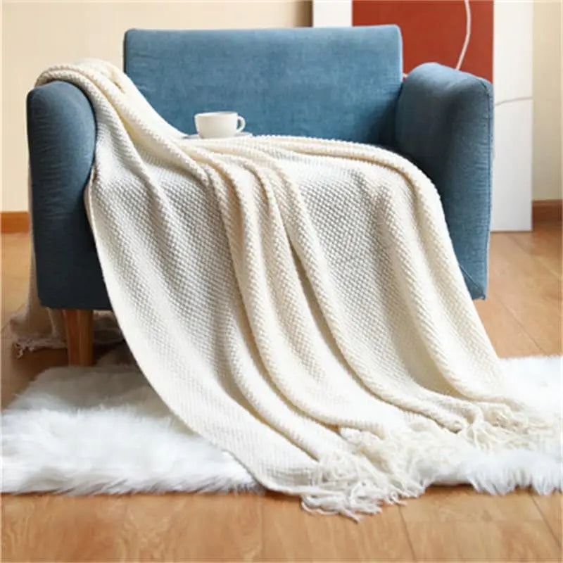 Decorative Knitted Throw Blanket