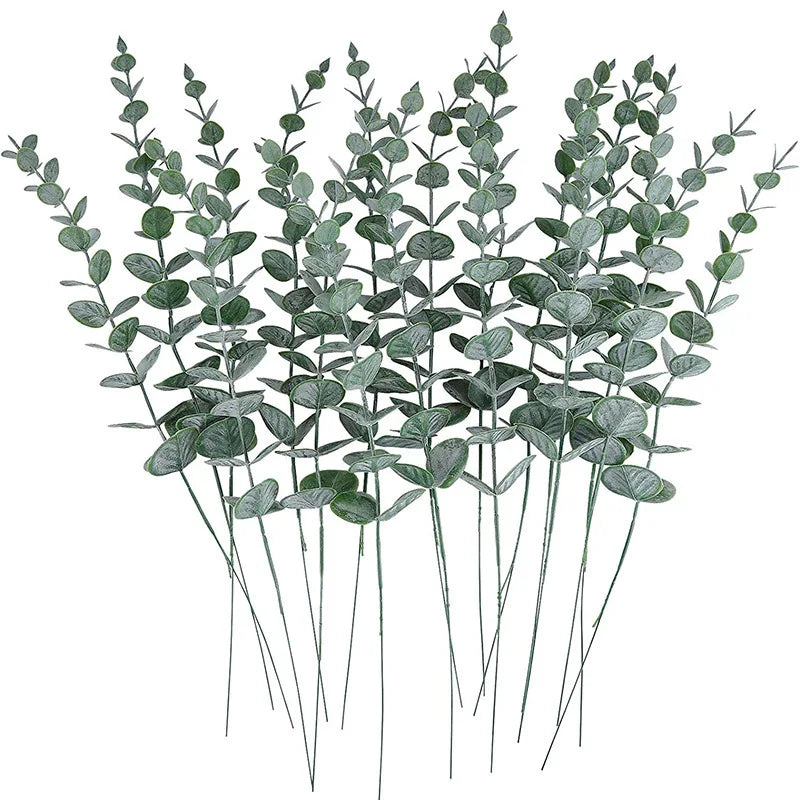 20pcs Realistic Artificial Eucalyptus Stems