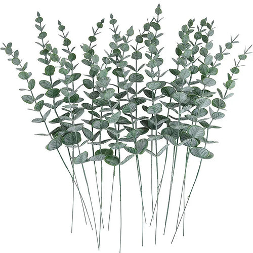 20pcs Realistic Artificial Eucalyptus Stems