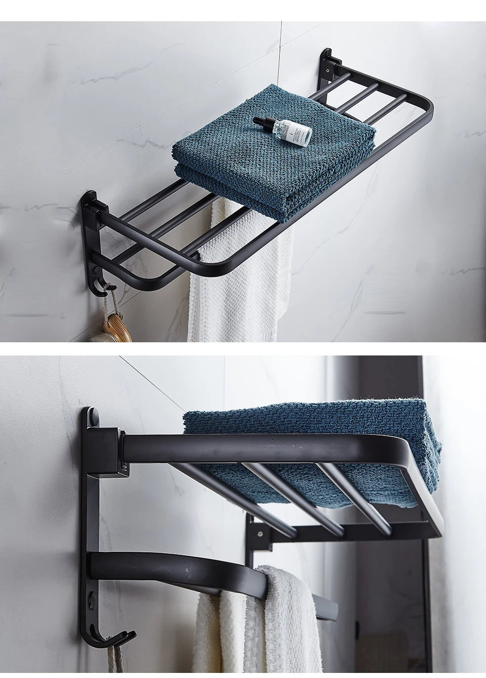 Folding Towel Holder With Hook