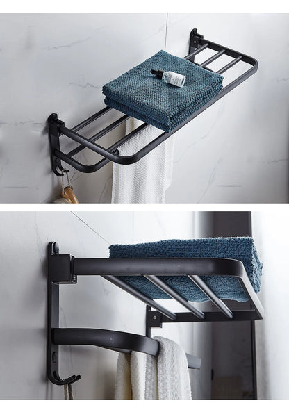 Folding Towel Holder With Hook
